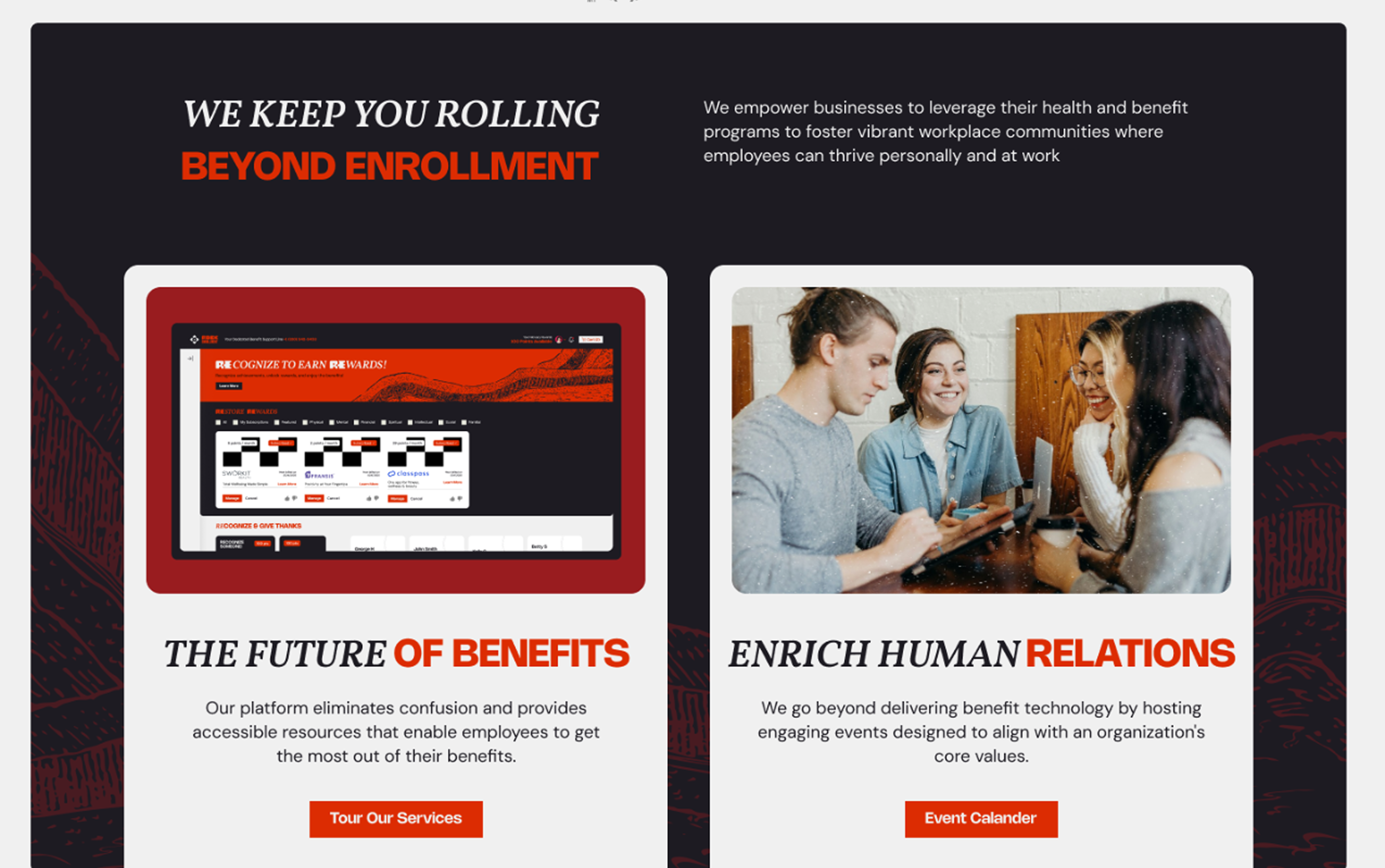 Rock Enrollment website preview 2