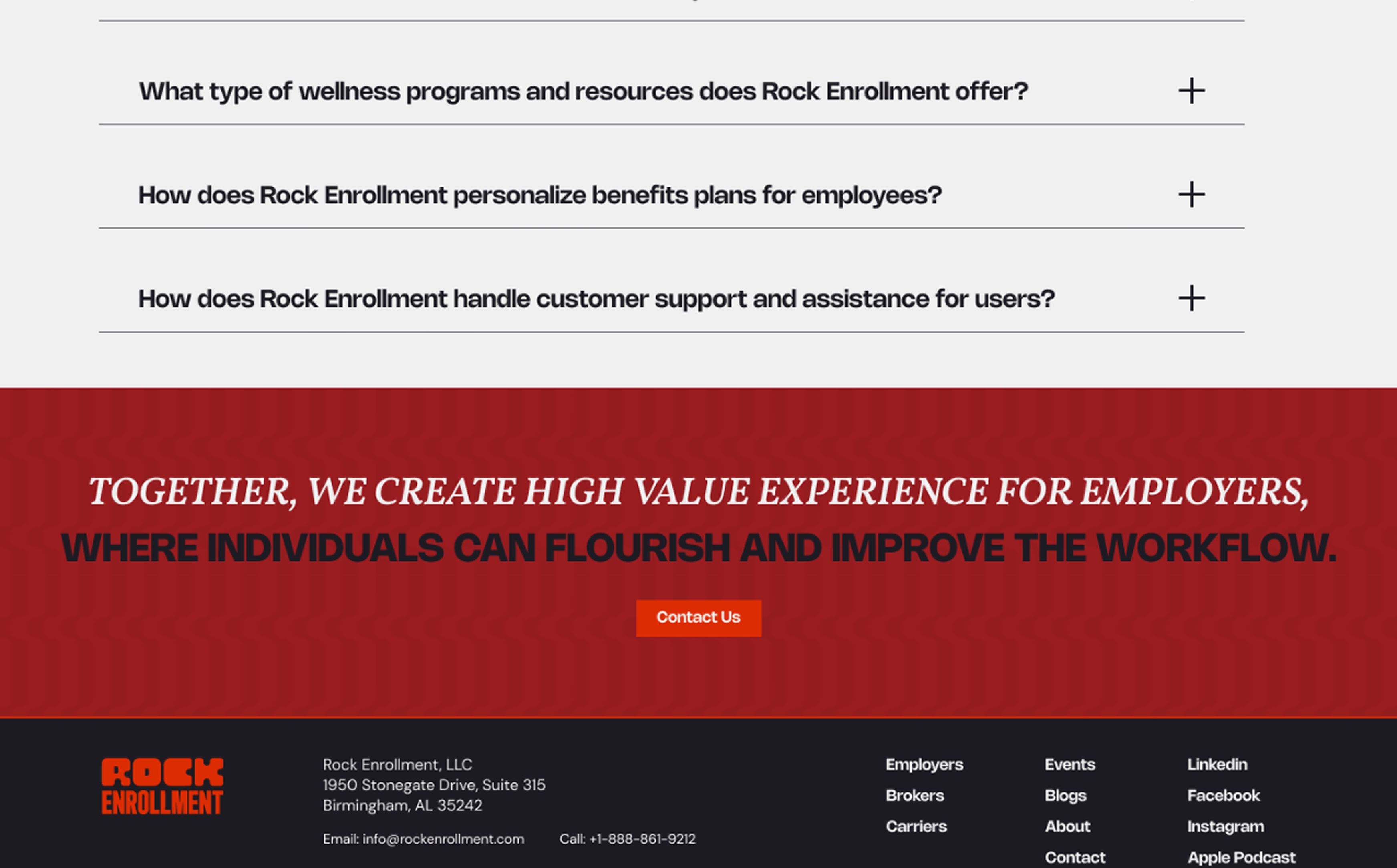 Rock Enrollment website preview 4